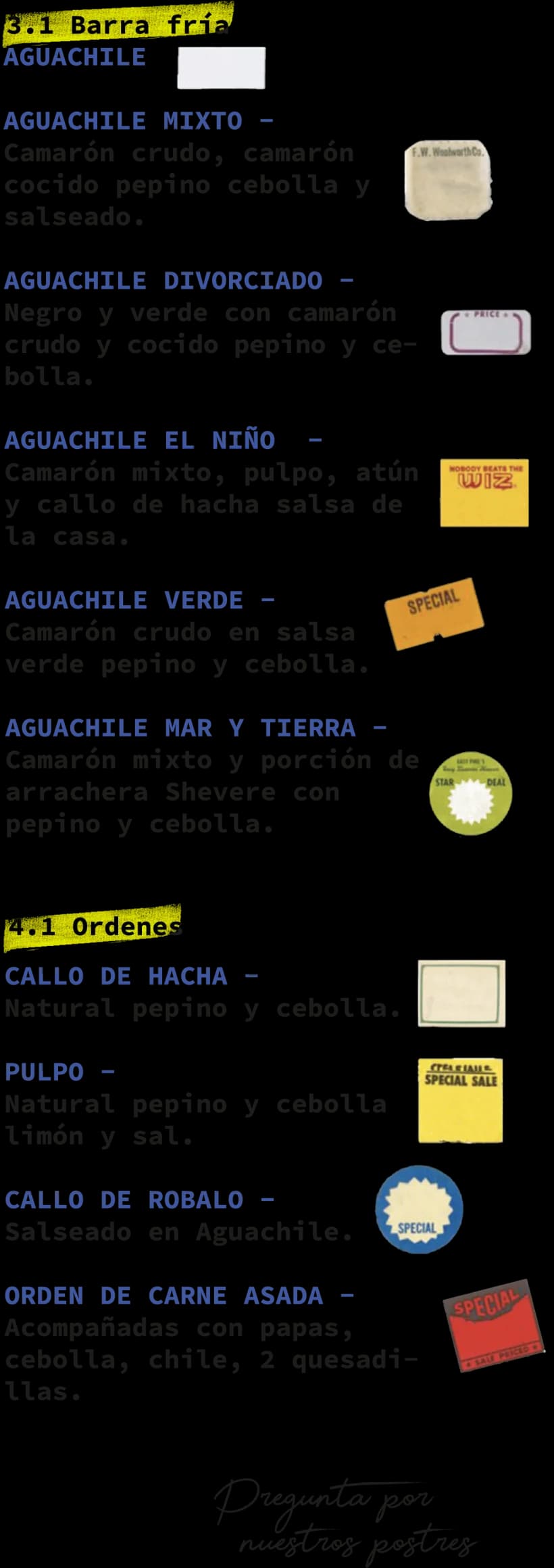 Menú Los Sheveres